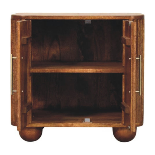 22" Brown Solid Wood Two Drawer Sideboard