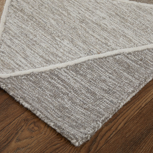 3' X 5' Blue And Ivory Wool Abstract Hand Tufted Area Rug