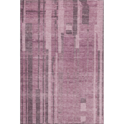 10' X 14' Blush And Mauve Striped Washable Area Rug With UV Protection