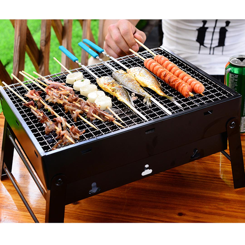 Portable Mini Folding Thick BoxType Charcoal Grill for Outdoor BBQ Camping