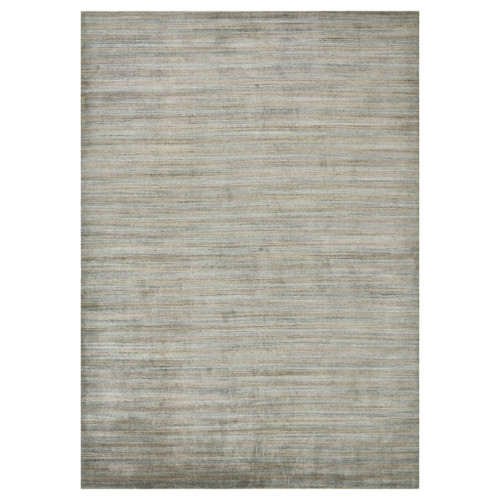 2' X 3' Silver And Gray Wool Striped Hand Woven Area Rug