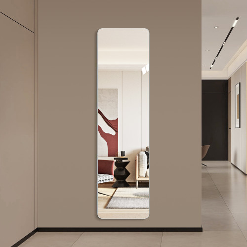 55" Silver Square Frameless Full Length Hanging Mirror