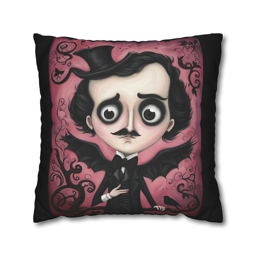 Whimsy Edgar Allen Poe Halloween Batty Throw Pillow Covers 