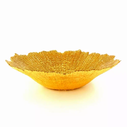 CORAL Gilded Glass Centerpiece Bowl