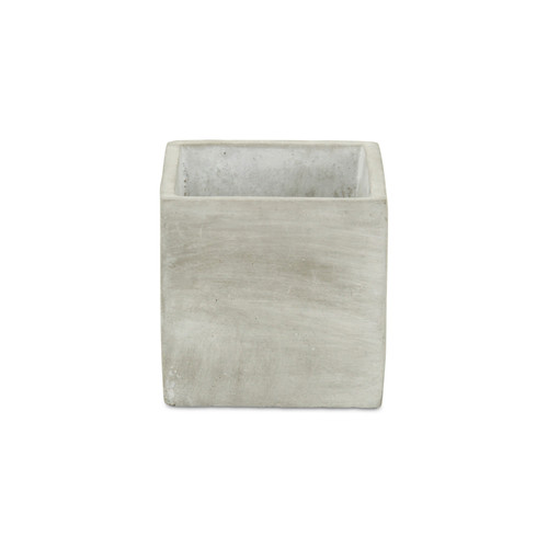 Gray And Off White Cement 39 Ounce Square Distressed Pot Planter
