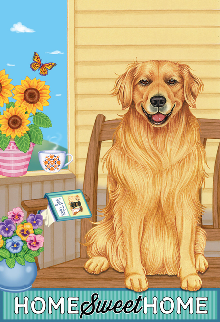 Golden Retriever - Tomoyo Pitcher Home Sweet Home Garden Flag