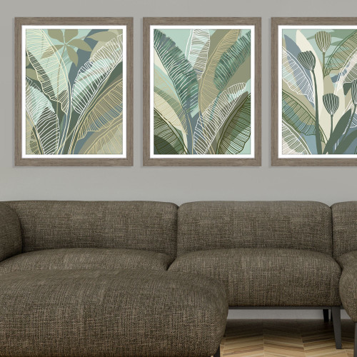 Tropical Botanical II Brown Framed Wall Art
