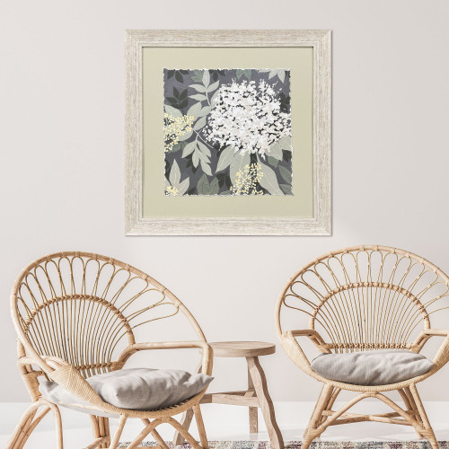 My Garden I Distressed White Framed Wall Art
