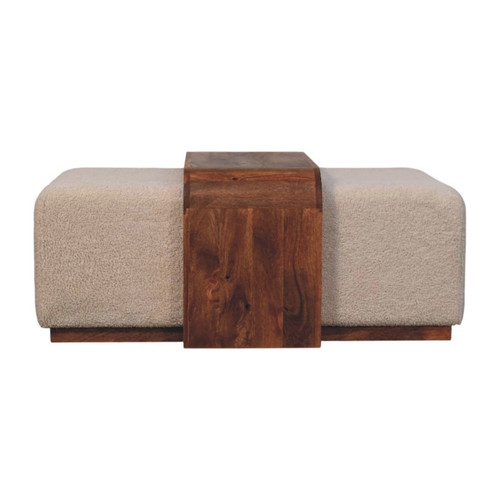 43" Brown and Solid Wood Storage Bench With Cabinet