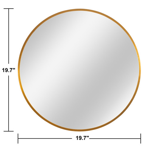 20" Gold Round Aluminum Framed Bathroom Vanity Mirror