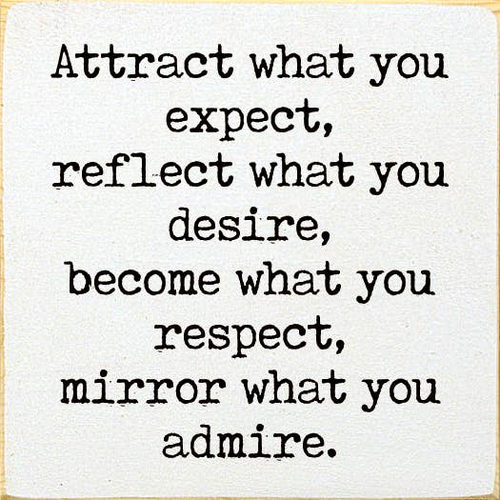 Attract what you expect, reflect what you desire, become...