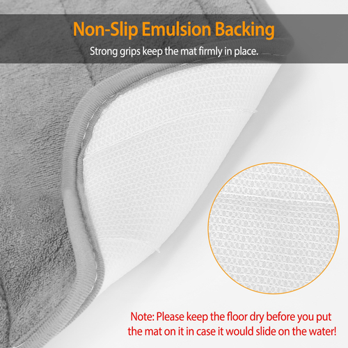 U Shaped Bathroom Rugs Contour Non-slip Toilet Mat