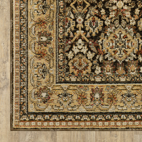 2' X 3' Brown And Gold Oriental Area Rug