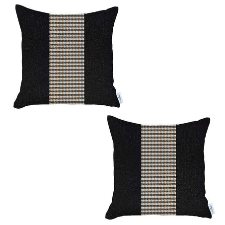 Boho-Chic Houndstooth Jacquard Throw Pillow