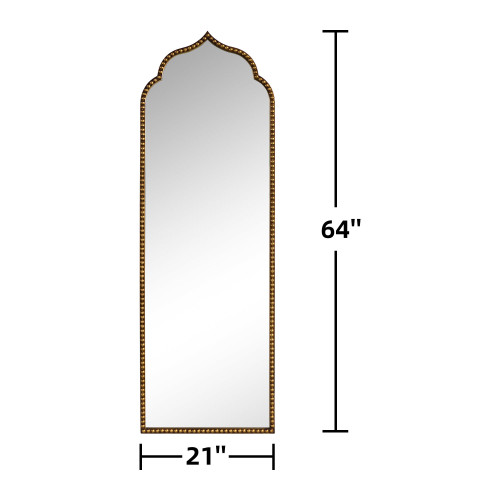 64" Gold Arch Metal Framed Standing Mirror