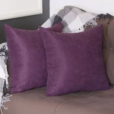 Farmhouse Square and Lumbar Solid Color Throw Pillow Covers Set