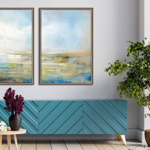 Horizon II Silver Floater Frame Wall Art