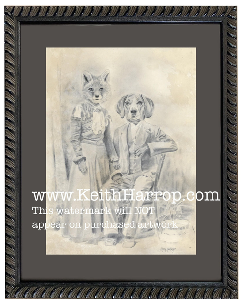 (Fox and Hound) - Pencil Illustration