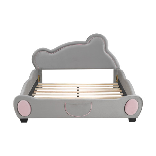 Dark Gray Tufted Upholstered Full Bed Frame