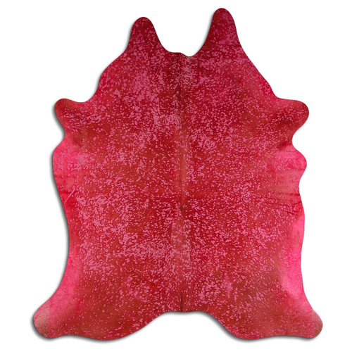 ACID WASHED HAIR ON COWHIDE DYED PINK ON BROWN