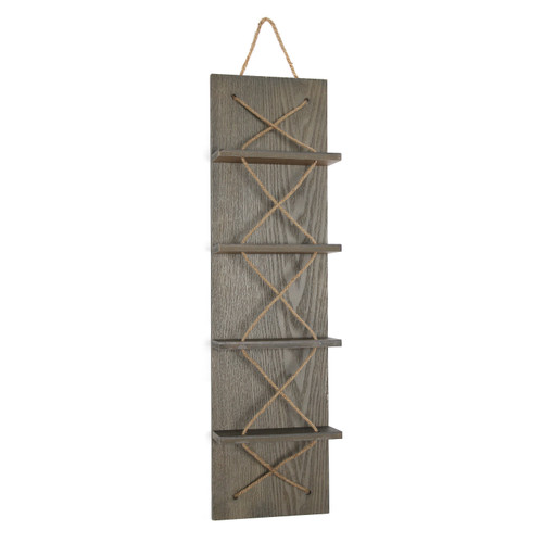 4" Gray Wood Entertainment Organizer