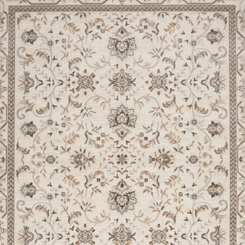 6' X 9' Ivory Floral Distressed Area Rug