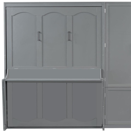 Gray Wood Queen Murphy Bed