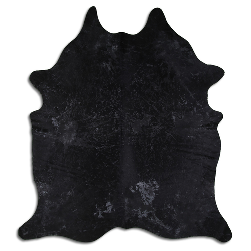 ACID WASHED HAIR ON COWHIDE DISTRESSED BLACK