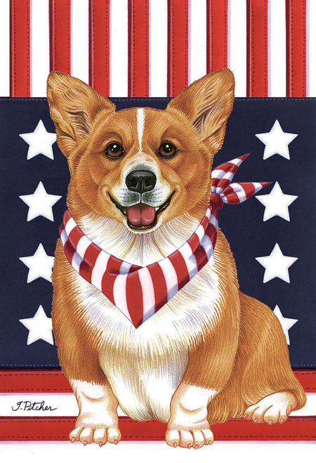 Corgi Pembroke Welsh  - Tomoyo Pitcher Patriot Garden Flag