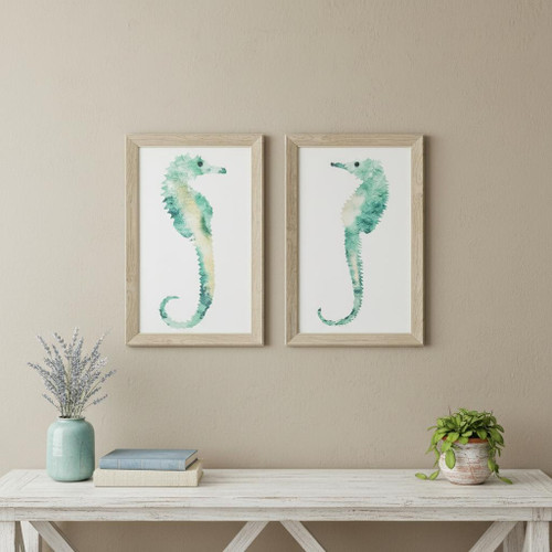 Set Of Two Swim Tall Brown Framed Wall Art