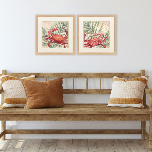 Set Of Two Crabby Crab Brown Framed Wall Art