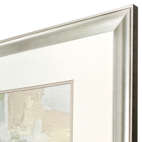 Set Of Two Painted Sketch Silver Framed Wall Art