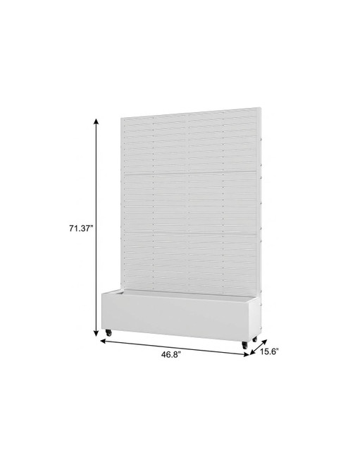 71" X 47" White Galvanized Metal Rectangular Planter Box