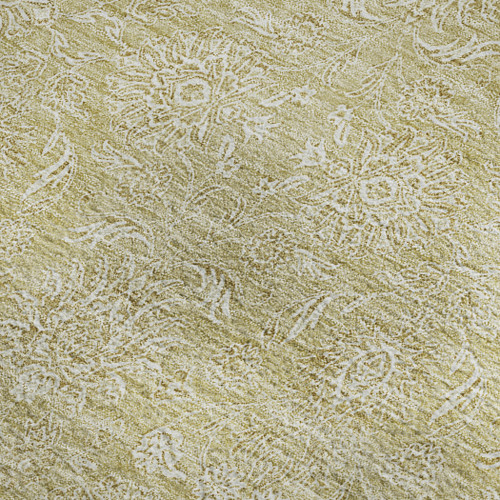 3' X 5' Beige And Ivory Floral Washable Area Rug With UV Protection