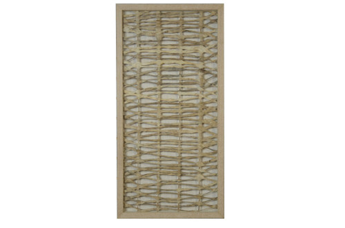 10" x 2" x 32" Natural Brown Paper And Glass - Shadow Box