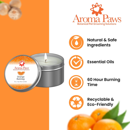 8 OZ CANDLE IN TIN ORANGE NUTMEG