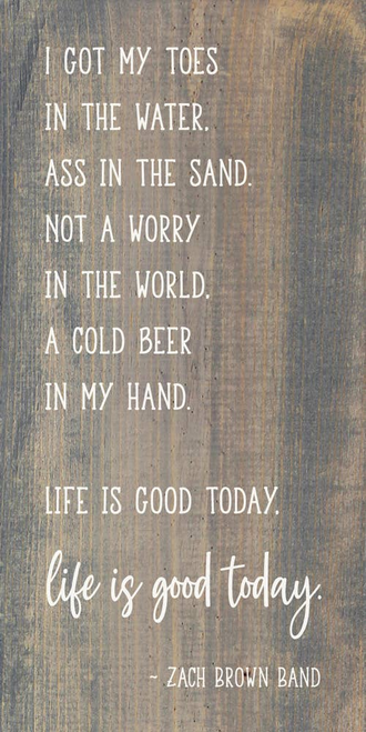 I got my toes in the water - Zach Brown Band Farmhouse Sign