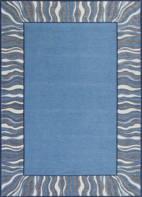 6'7" x 9'6" Polyester Denim Area Rug