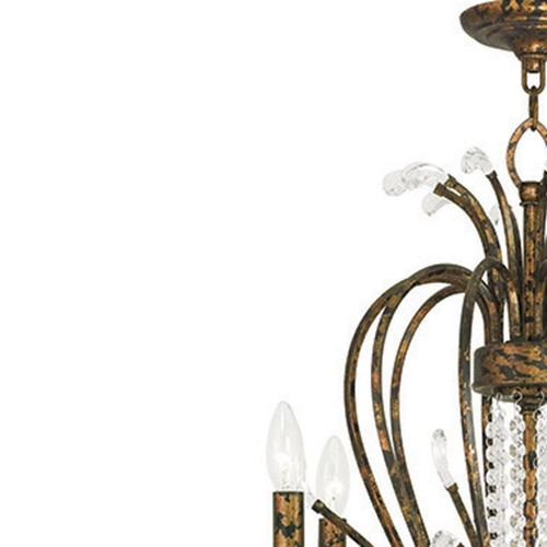 Bronze And Clear Multi Light Metal Dimmable Chandelier With Shades
