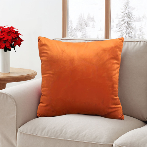 Vibrant Orange Velvet Pillowcase Luxurious Soft Cushion Covers for Modern Home Dcor