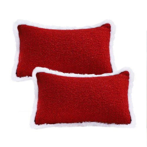 Luxe Burgundy Textu Lumbar Pillow Cover