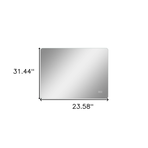 31" Clear Lighted Unframed Bathroom Vanity Mirror