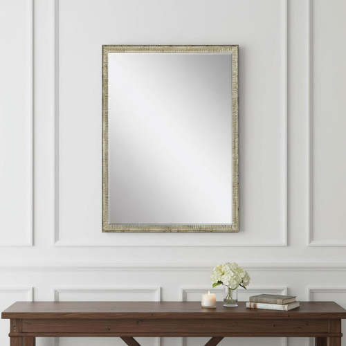 39" Silver Wood Accent Mirror