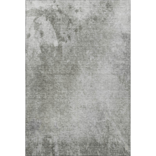 9' X 12' Gray And Ivory Abstract Washable Area Rug With UV Protection