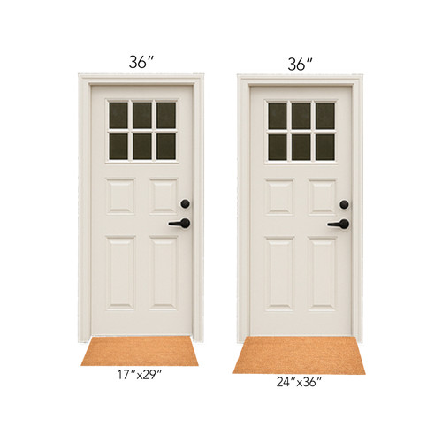 17" X 29" Brown And White Hello New Day Outdoor Coir Door Mat