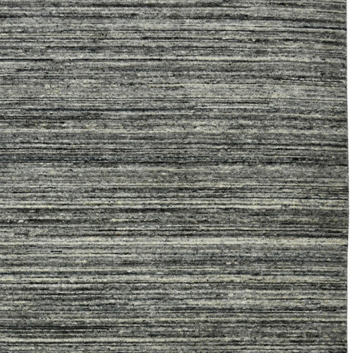 2' X 3' Gray And Black Wool Striped Hand Woven Area Rug