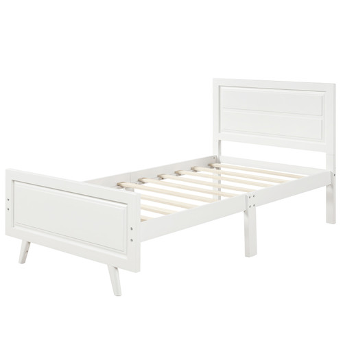 White Wood Twin Bed Frame