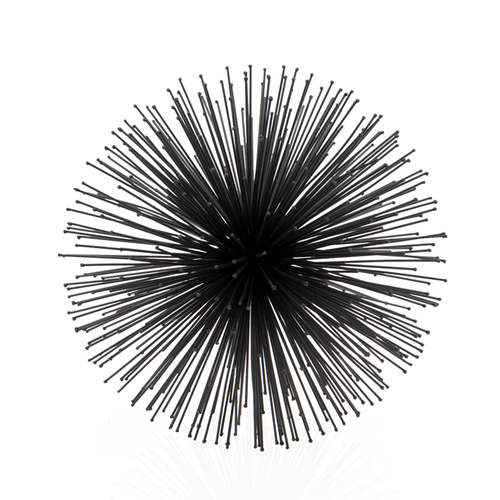 Erizo Spiked Large Black Sphere Decorative Tabletop Object
