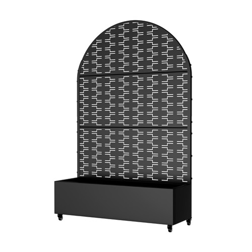 71" X 47" Black Galvanized Metal Rectangular Planter Box