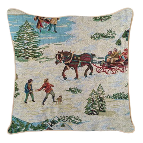 Xmas Sleigh Pillowcase Cushion Cover 